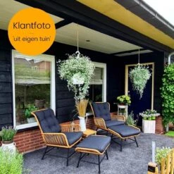 BUITEN Living Dex Wicker Loungestoel Tuin Incl. Wicker Voetenbank | Wicker + Aluminium | Bamboe Antraciet -Tuin En Buiten 1200x1200 55