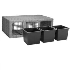 Casaria Staande Plantenbak – Met Waterafvoer 83x30,5x60cm - Zwart -Tuin En Buiten 1200x1200 649