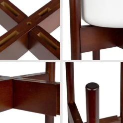 LifeGoods Planten Standaard - Uitschuifbare Bloempothouder - 20 Tot 30 Cm - Donker Bamboe -Tuin En Buiten 1200x1200 653