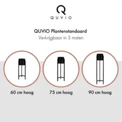 QUVIO Plantenstandaard Binnen - Inclusief Pot - Staande Plantenbak - Metaal - Bloempot - 22 X 22 X 60 Cm - Zwart -Tuin En Buiten 1200x1200 673