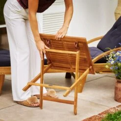 Merkloos EezyLife Houten Bijzettafel - 46x46x46cm - Acacia Hout - Tuintafel -Tuin En Buiten 1200x1200 69