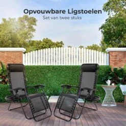 LifeGoods Opvouwbare Tuinstoelen - Verstelbaar Zonnescherm - 2 Stuks - 30°-90° Verstelbaar - Metaal - Zwart 24 LifeGoods Opvouwbare Tuinstoelen - Verstelbaar Zonnescherm - 2 Stuks - 30°-90° Verstelbaar - Metaal - Zwart -Tuin En Buiten 1200x1200 87