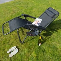 Luxe Ligstoel Met Hoofdsteun & Voetsteun - Verstelbare Rugleuning - Zonnebed Relaxstoel Voor Tuin/Terras/Strand/Balkon/Zwembad/Camping - Inklapbaar - Weerbestendig - Zwart -Tuin En Buiten 1200x1200 94