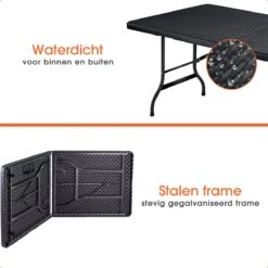 Lenx Klaptafel - Inklapbare Tafel - Opvouwbare Tuintafel - Vouwtafel - Inclusief Handvat En 2 Tafelkleden - 180x75x74cm - 6 Tot 8 Personen 14 Lenx Klaptafel - Inklapbare Tafel - Opvouwbare Tuintafel - Vouwtafel - Inclusief Handvat En 2 Tafelkleden - 180x75x74cm - 6 Tot 8 Personen -Tuin En Buiten 1200x1200 98