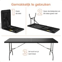Lenx Klaptafel - Inklapbare Tafel - Opvouwbare Tuintafel - Vouwtafel - Inclusief Handvat En 2 Tafelkleden - 180x75x74cm - 6 Tot 8 Personen 16 Lenx Klaptafel - Inklapbare Tafel - Opvouwbare Tuintafel - Vouwtafel - Inclusief Handvat En 2 Tafelkleden - 180x75x74cm - 6 Tot 8 Personen -Tuin En Buiten 1200x1200 99