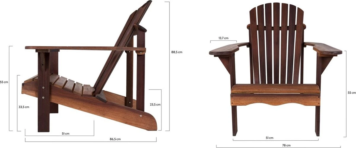 MaximaVida Adirondack Tuinstoel Toronto Oil - Uit Exclusief Mahoniehout 4 MaximaVida Adirondack Tuinstoel Toronto Oil - Uit Exclusief Mahoniehout - Afbeelding 2