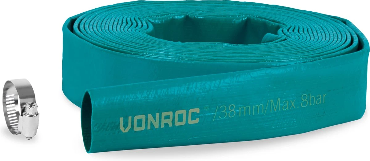 VONROC Dompelpomp Afvoerslang - Persslang - Plat – Universeel - 10m X 38mm 3 VONROC Dompelpomp Afvoerslang - Persslang - Plat – Universeel - 10m X 38mm