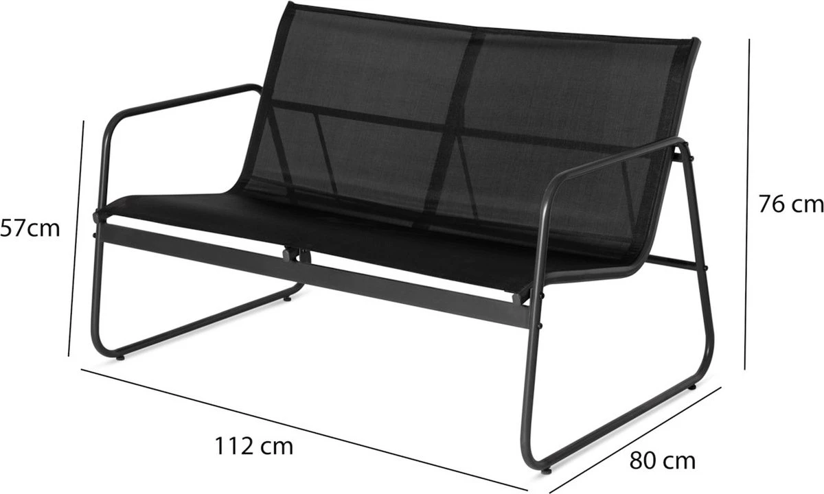 909 Outdoor Tuinset Camilla - 4-delig - Dubbele Zitbank - 2 Stoelen - Tafel - Stalenframe 7 909 Outdoor Tuinset Camilla - 4-delig - Dubbele Zitbank - 2 Stoelen - Tafel - Stalenframe - Afbeelding 5