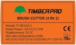 TIMBERPRO – 2in1 - Bosmaaier - Kantenmaaier - Benzine - 52 Cc - Draad En Mes - 3,0 PK -Tuin En Buiten 1200x721 3