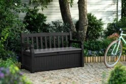 Keter Eden Garden Bench Opbergbank - 265L - 140x60x84cm - Zwart/Grijs -Tuin En Buiten 1200x800 12