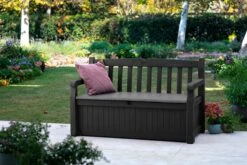 Keter Eden Garden Bench Opbergbank - 265L - 140x60x84cm - Zwart/Grijs -Tuin En Buiten 1200x800 13