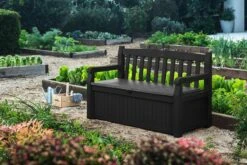 Keter Eden Garden Bench Opbergbank - 265L - 140x60x84cm - Zwart/Grijs -Tuin En Buiten 1200x800 14