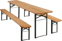 Casaria Tuinset Hout – 2 Banken 1Tafel Inklapbaar - 170x46x75cm -Tuin En Buiten 1200x803