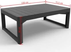 Allibert Lyon Tuintafel - 116x71,5x66/40 Cm - Grafiet -Tuin En Buiten 1200x881