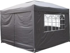 Garden Royal Partytent 3x3m Easy Up Grijs Met 4 Zijwanden