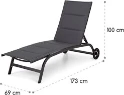 Blumfeldt Limala Tuinstoel - Ligstoel - Relaxstoel - Rugleuning In 6 Standen Verstelbaar - 2 Vielen - Draagkracht: Max. 150 Kg -Tuin En Buiten 1200x918