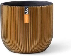 Capi Europe - Bloempot Bol Groove - 23x21 - Goud - Bloempot Voor Binnen - BGVGB134 -Tuin En Buiten 1200x947