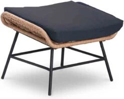 BUITEN Living Dex Wicker Loungestoel Tuin Incl. Wicker Voetenbank | Wicker + Aluminium | Bamboe Antraciet -Tuin En Buiten 1200x951