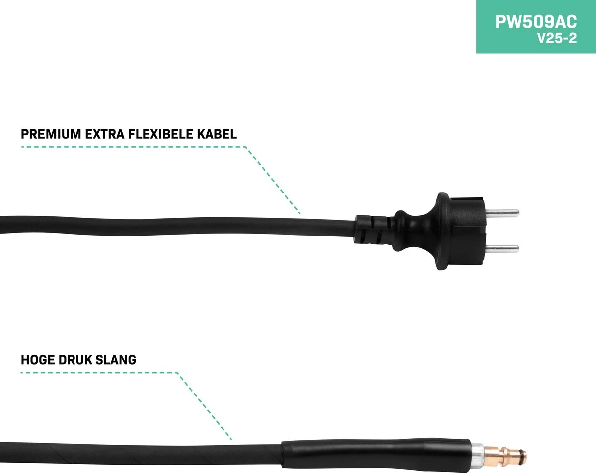 VONROC PRO Hogedrukreiniger V25-2 – 2500W – 195 Bar – 468 L/h – Duurzame Inductiemotor – Incl. 8m Slang, Slanghaspel, Terrasreiniger, Reinigingstank En Meer 8 VONROC PRO Hogedrukreiniger V25-2 – 2500W – 195 Bar – 468 L/h – Duurzame Inductiemotor – Incl. 8m Slang, Slanghaspel, Terrasreiniger, Reinigingstank En Meer - Afbeelding 6