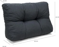 Palletkussen Basic Comfort Rugdeel Halve Pallet Lengte Grijs 60x40x10/20cm -Tuin En Buiten 1200x955