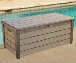 Keter Brushwood Opbergbox - Kussenbox - 455L - 145x69,7x60,3cm - Taupe -Tuin En Buiten 1200x984