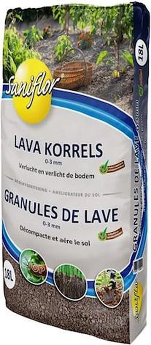 Lava Lavagruis Lavakorrel 18L (+- 20 Kg) Grof Lavameel (korrel) 0-3mm - Bodemverbeteraar 3 Lava Lavagruis Lavakorrel 18L (+- 20 Kg) Grof Lavameel (korrel) 0-3mm - Bodemverbeteraar
