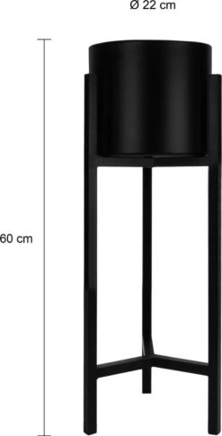 QUVIO Plantenstandaard Binnen - Inclusief Pot - Staande Plantenbak - Metaal - Bloempot - 22 X 22 X 60 Cm - Zwart -Tuin En Buiten 611x1200 2
