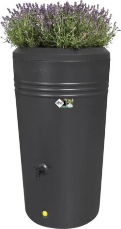 Elho Green Basics Regenton - Regenton - Living Black - Buiten - 200 Liter -Tuin En Buiten 635x1200