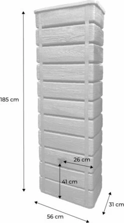 Regenton Muurtank, Grandval 300L, Antraciet Kunststof, Imitatiehout, Met Gootaansluitset Inbegrepen -Tuin En Buiten 669x1200 1