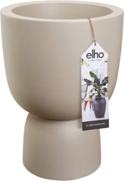 Elho Pure Coupe 35 - Bloempot Voor Binnen & Buiten - Ø 34.9 X H 49.0 Cm - Beige/Balanced Beige -Tuin En Buiten 820x1200