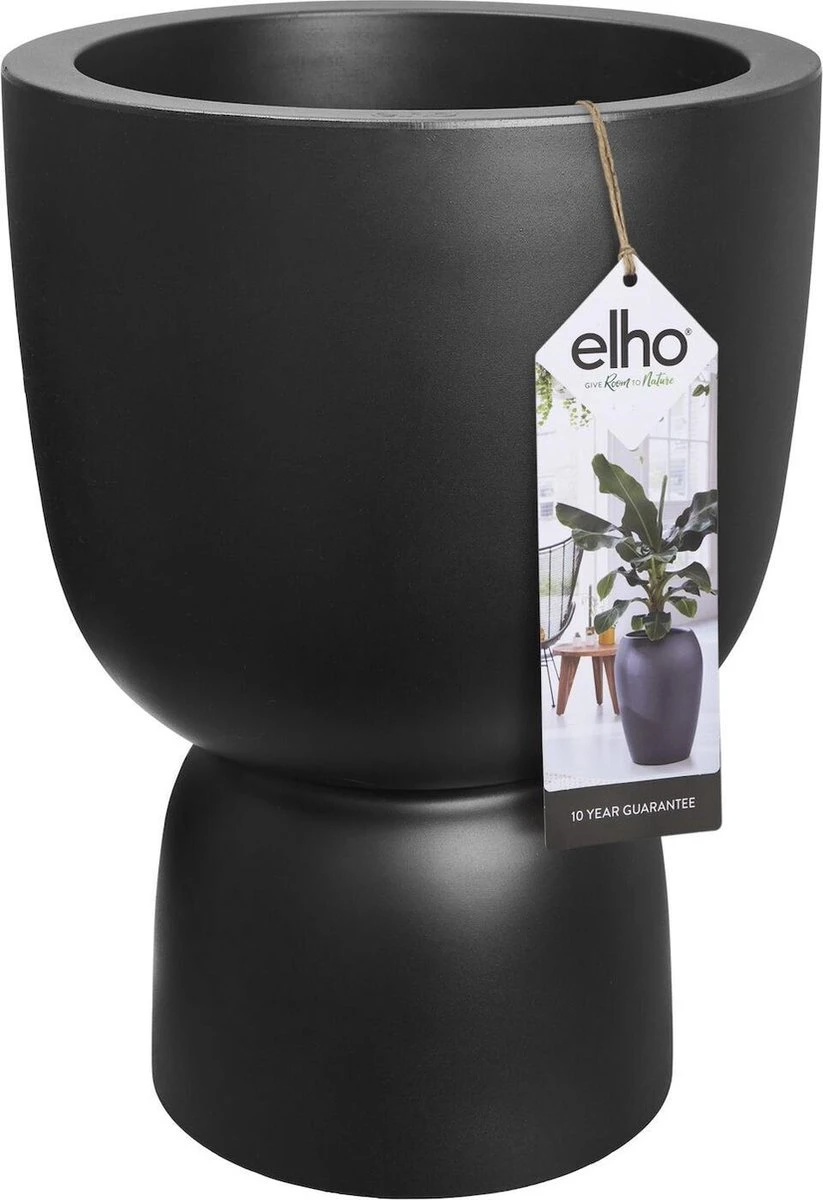 Elho Pure Coupe 41 - Bloempot Voor Binnen & Buiten - Ø 41.3 X H 57.9 Cm - Zwart/Zwart 3 Elho Pure Coupe 41 - Bloempot Voor Binnen & Buiten - Ø 41.3 X H 57.9 Cm - Zwart/Zwart