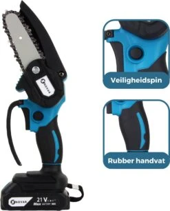 NovarGarden® Mini Kettingzaag NG1 - Met 2x Accu - Takkenzaag - Snoeizaag - Electrisch - Handzaag - Boomzaag - 21V -Tuin En Buiten 970x1200
