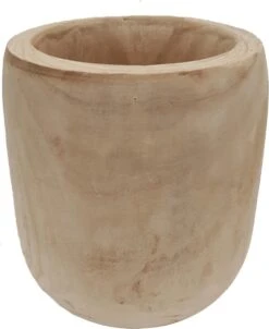 Mica Decorations Pia Bloempot - H31 X Ø31 Cm - Paulownia Hout - Lichtbruin -Tuin En Buiten 983x1200